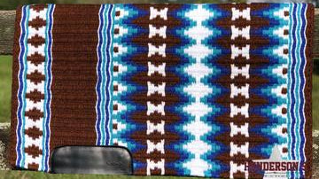 Chocolate and blues are stunning in this western show pad.