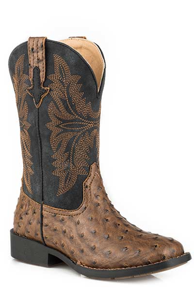 Jed Faux Ostrich Boots by Roper ~ Big Kids - Henderson's Western Store