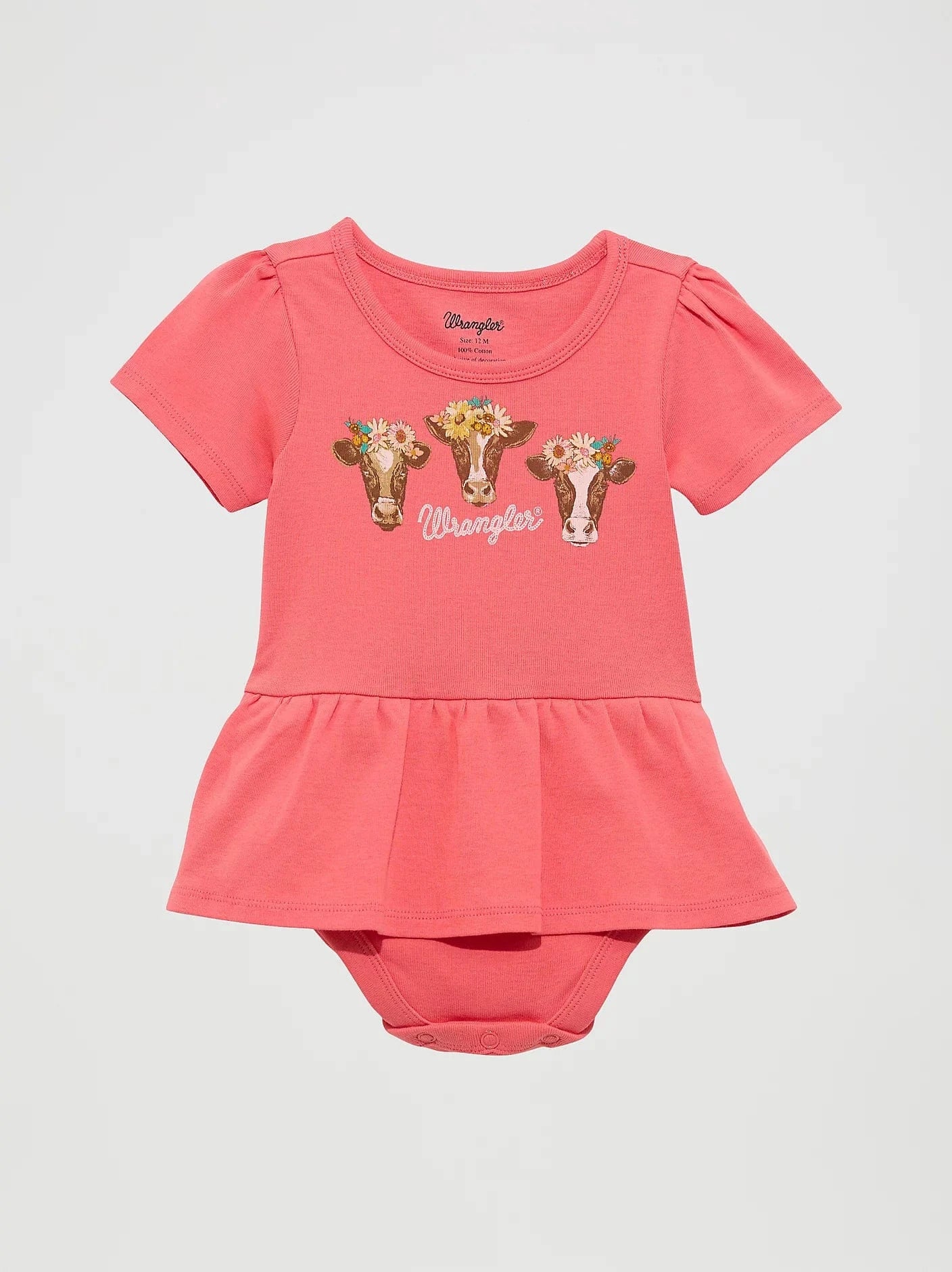 Wrangler Baby Skirted Bodysuit ~ Coral - Henderson's Western Store