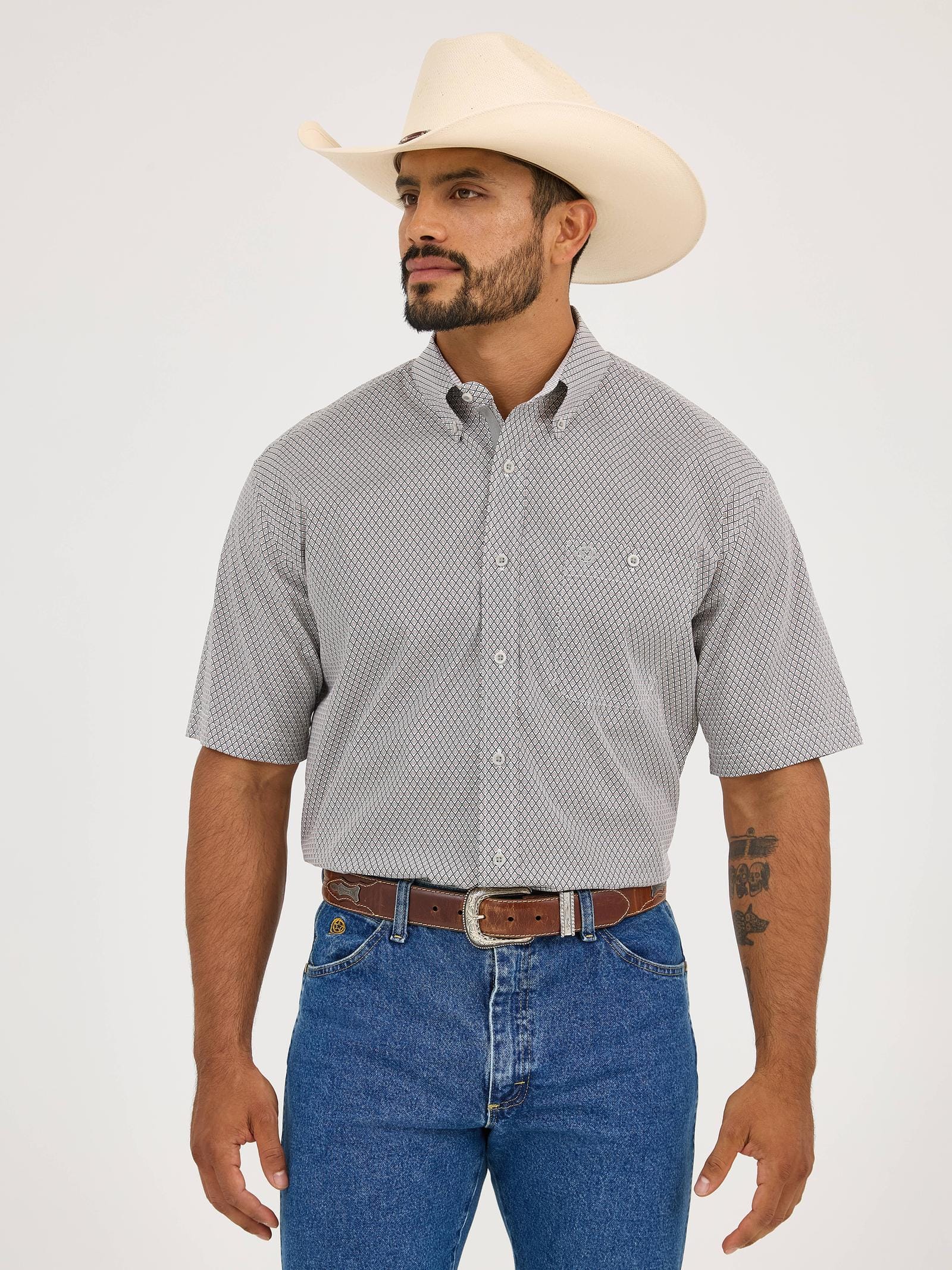 Men's George Strait Shirt ~ Gray - Henderson's Western Store