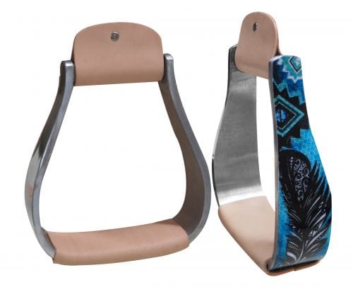 Aluminum Shimmer Feather Stirrups - Henderson's Western Store
