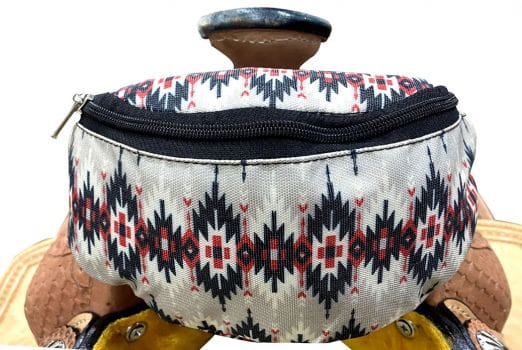 Insulated Saddle Pouch ~ White Aztec - Henderson's Western Store