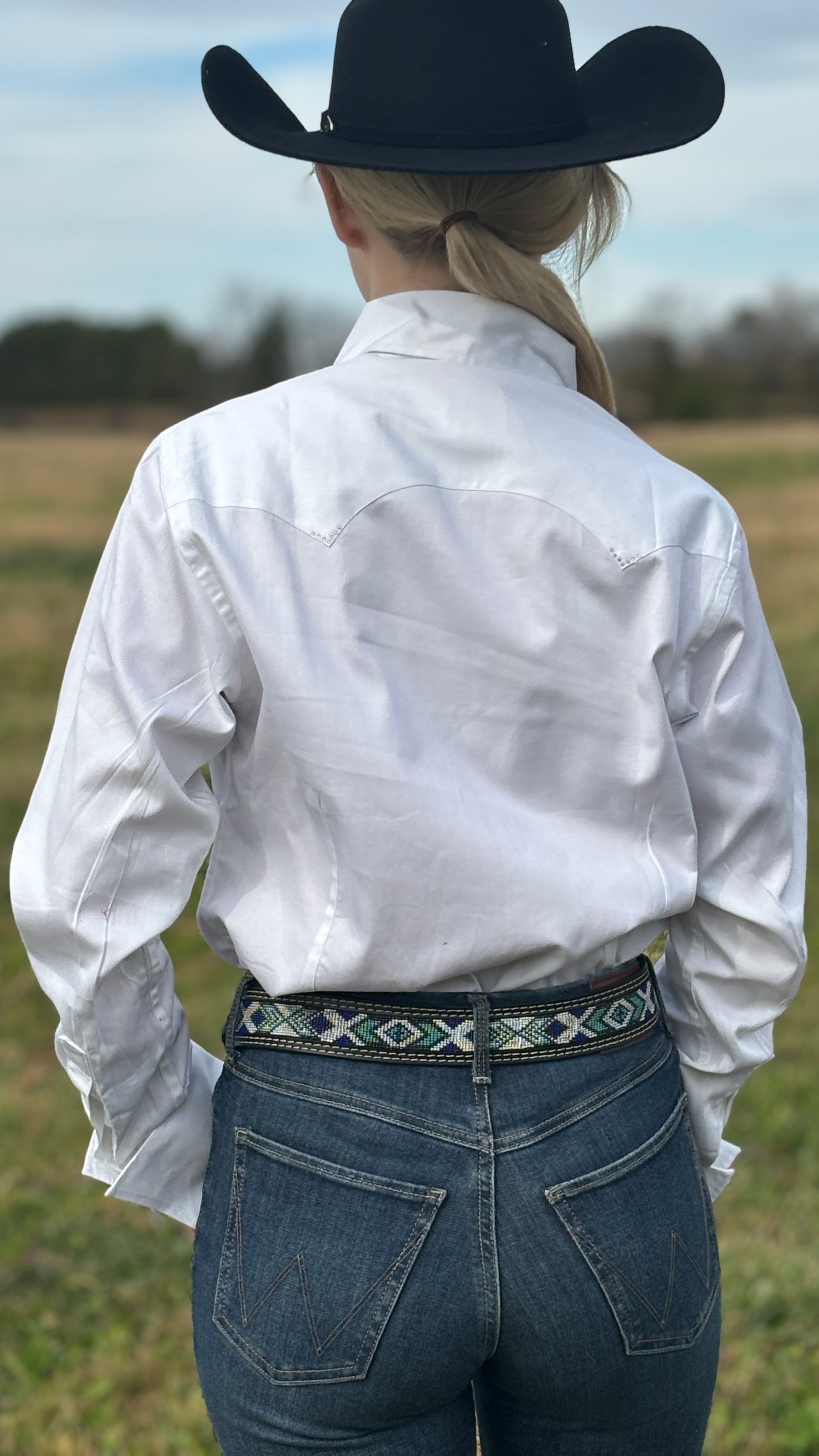 Sateen Solid Shirts ~ White - Henderson's Western Store