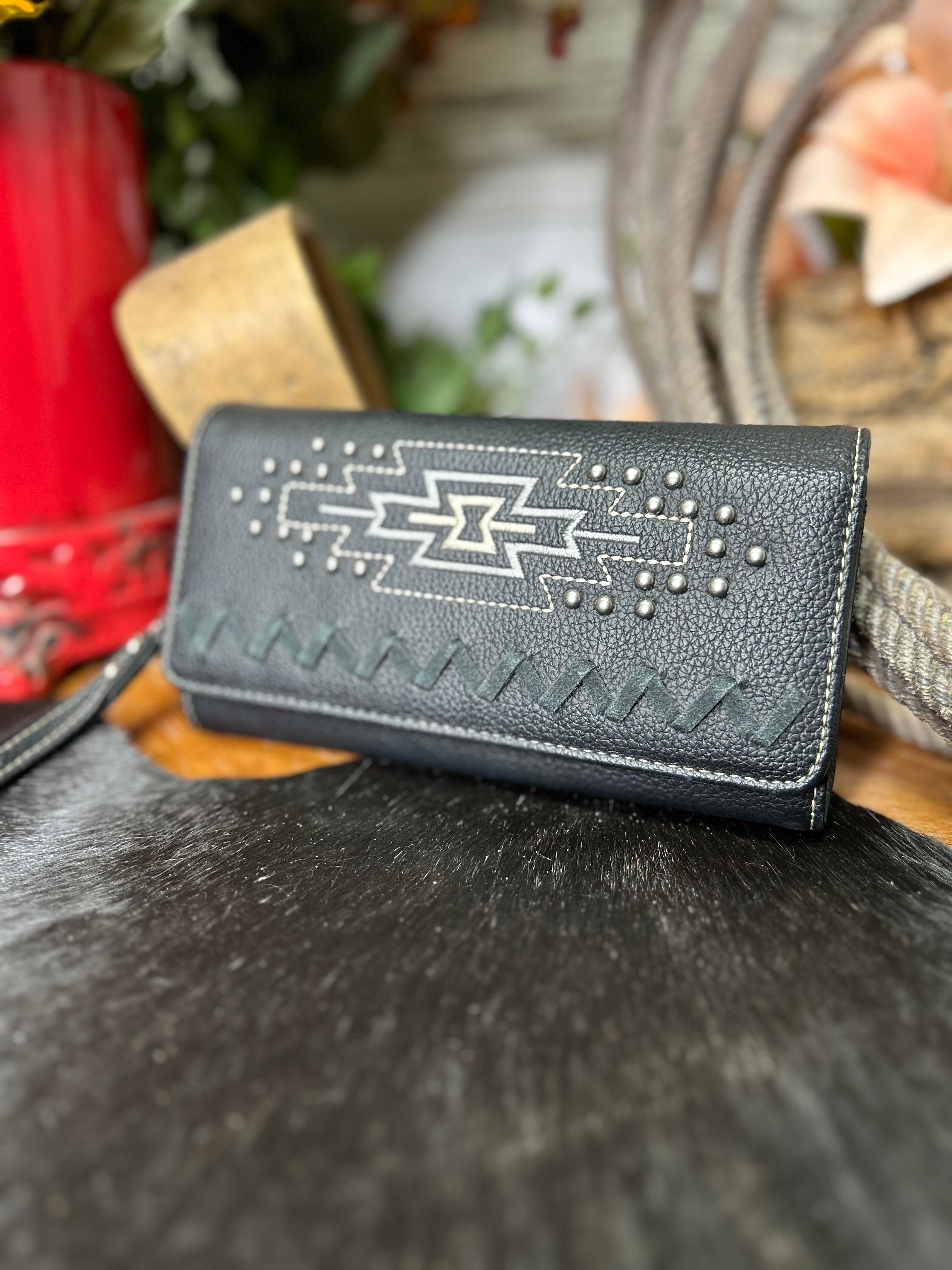 MW Aztec Wallet ~ Black - Henderson's Western Store