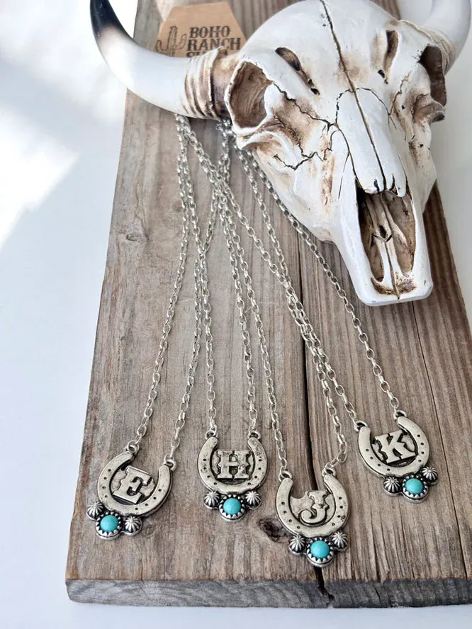 Western Initial Horseshoe Necklace - Henderson's Western Store