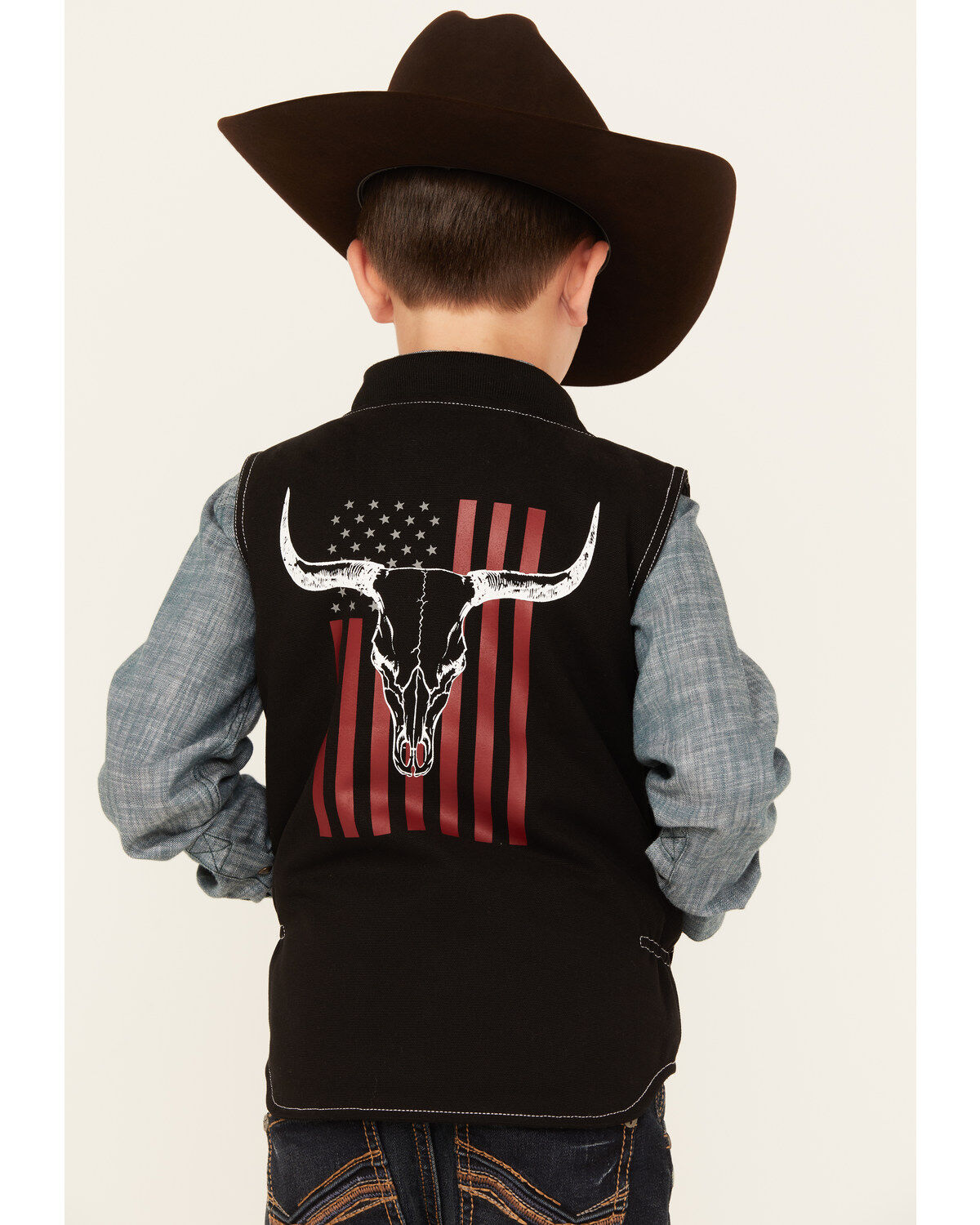 Cowboy Hardware Flag Skull Vest - Henderson's Western Store
