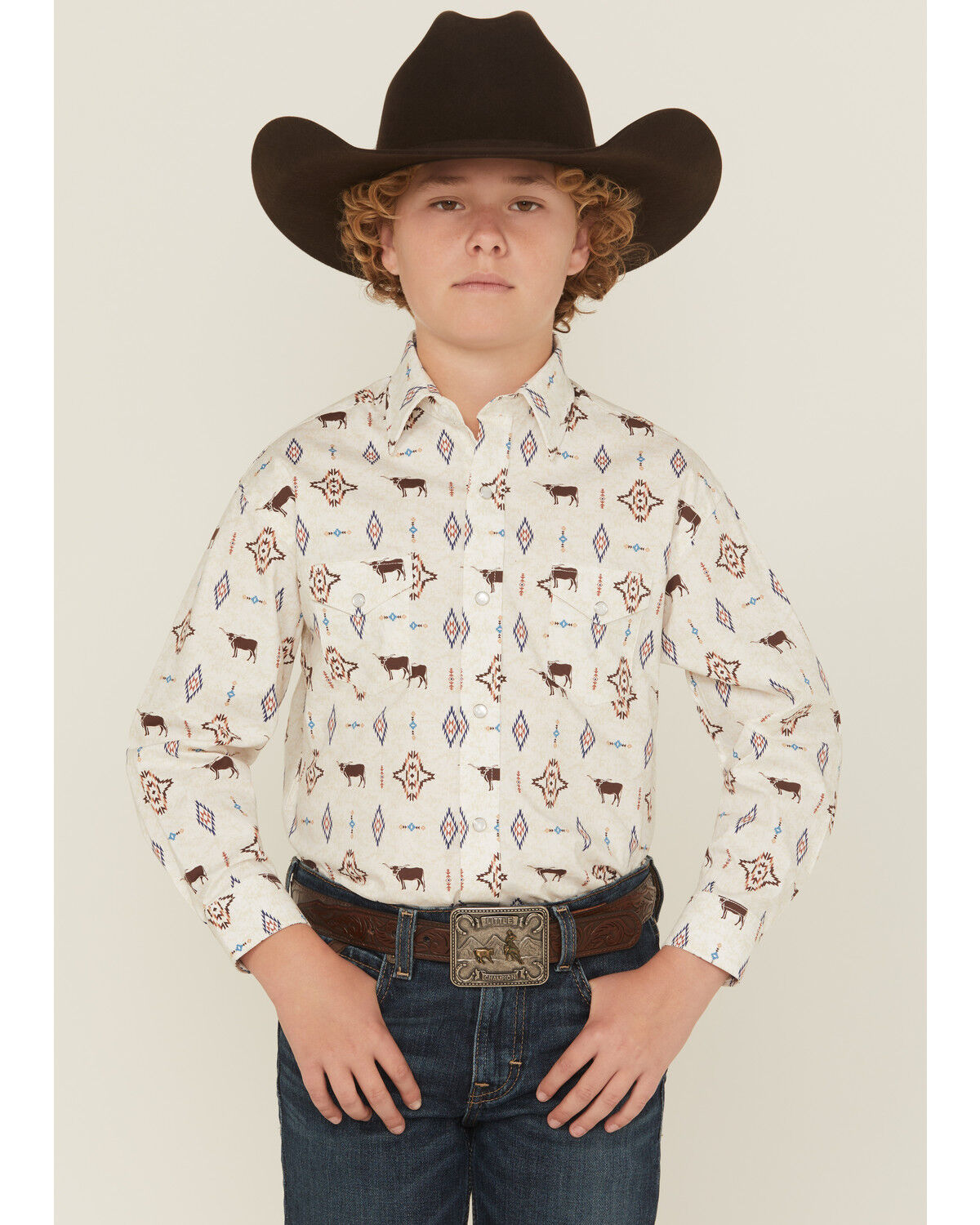 Panhandle Boy's Steerhead Western Shirt - Henderson's Western Store