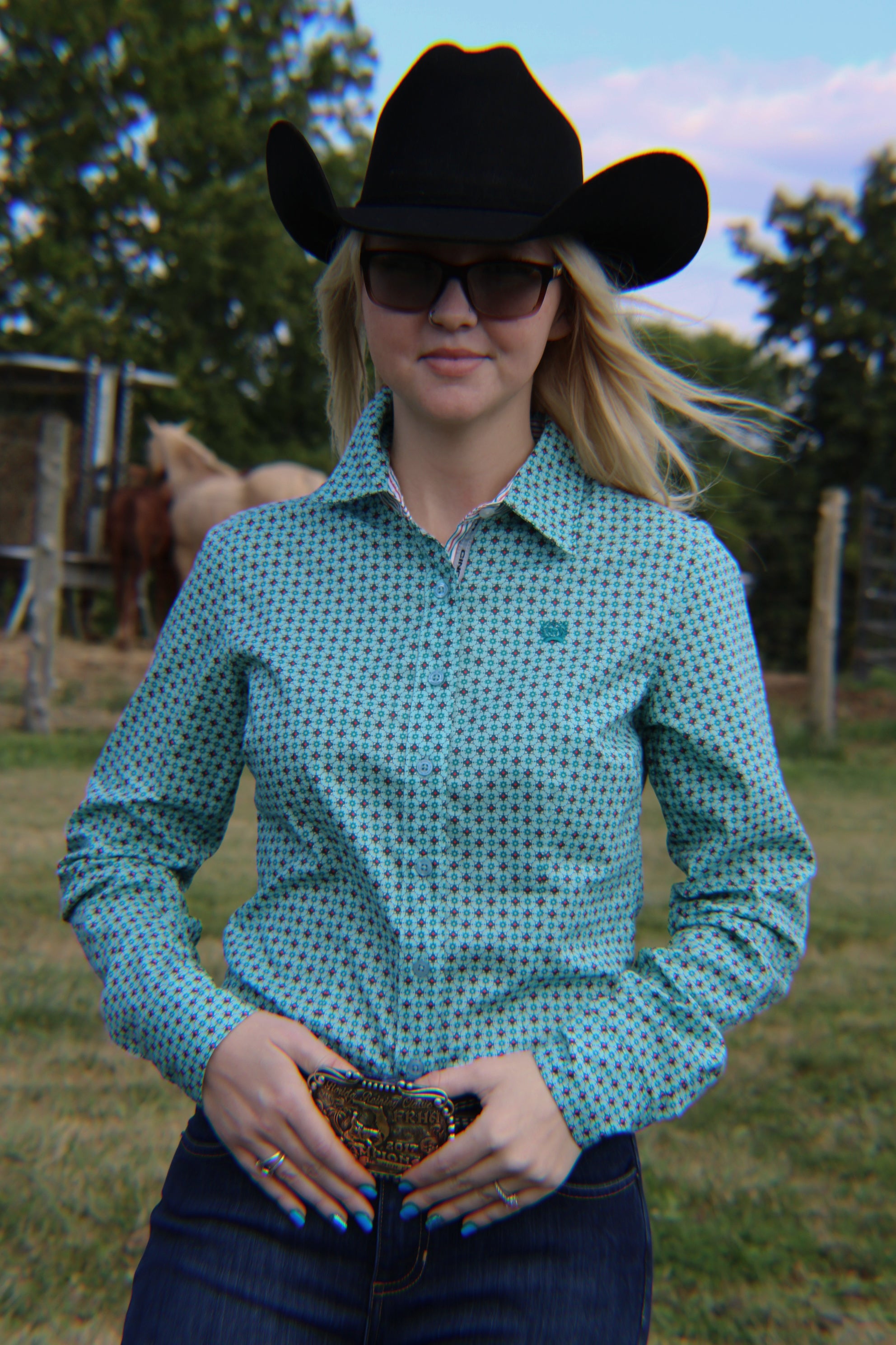 Ladies Cinch ~ Lt Blue - Henderson's Western Store