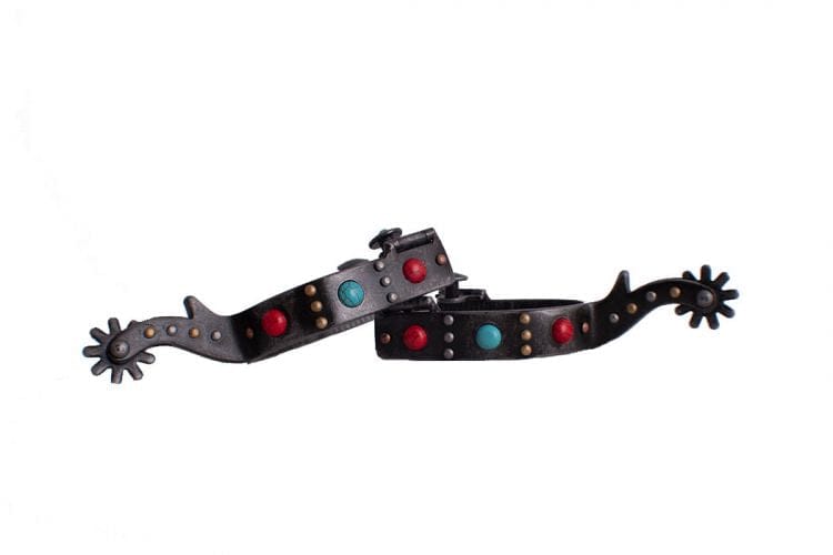 Antique Grey W/Red & Teal Studs - Henderson's Western Store