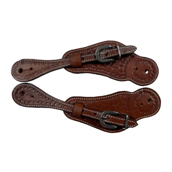 Leather Cowboy Spur Straps ~ Tooling - Henderson's Western Store