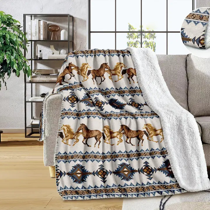 Oklahoma Queen Sherpa Blanket - Henderson's Western Store