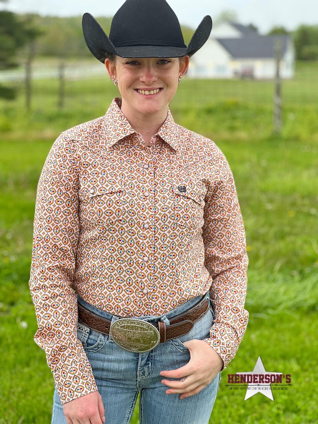 Ladies Cinch ~ Pink Print - Henderson's Western Store