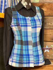 Load image into Gallery viewer, Blue Plaid Vest - Henderson&#39;s Western Store
