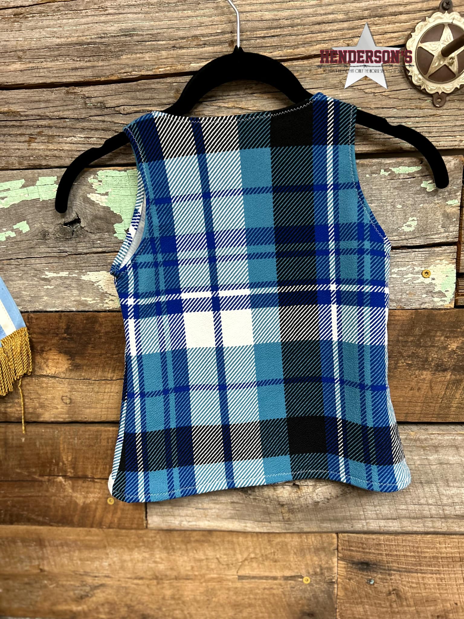 Blue Plaid Youth "Mini" Vest - Henderson's Western Store