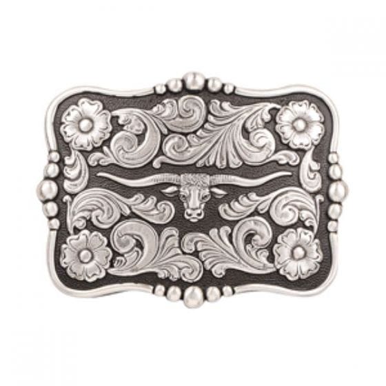 Longhorn Belt Buckle ~ Black - Henderson's Western Store