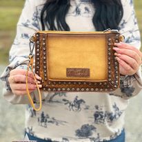 Wrangler Rivets Crossbody/Wristlet ~ Yellow - Henderson's Western Store