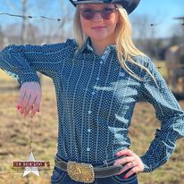 Ladies Cinch ~ Blue Geo Print - Henderson's Western Store
