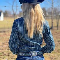 Ladies Cinch ~ Blue Geo Print - Henderson's Western Store