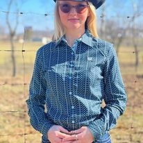 Ladies Cinch ~ Blue Geo Print - Henderson's Western Store