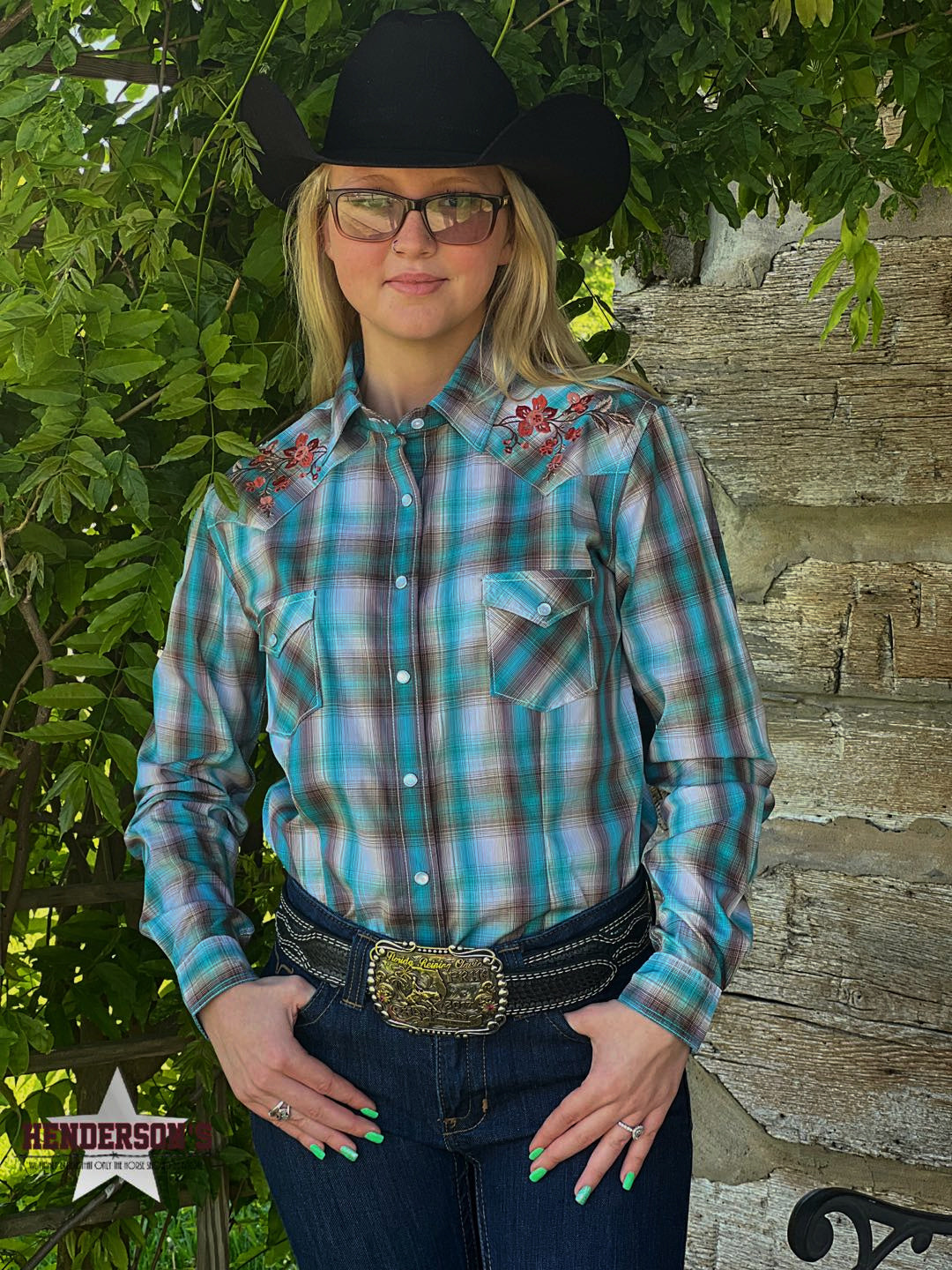 Ladies Rough Stock ~ Brown & Turquoise - Henderson's Western Store