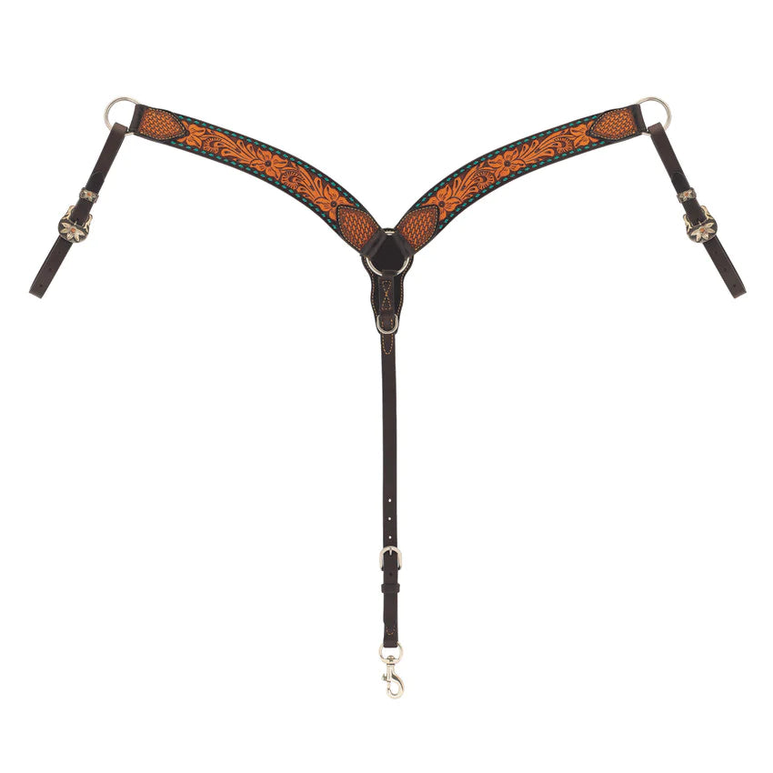 Turquoise Cross Floral Buckstitch - Henderson's Western Store