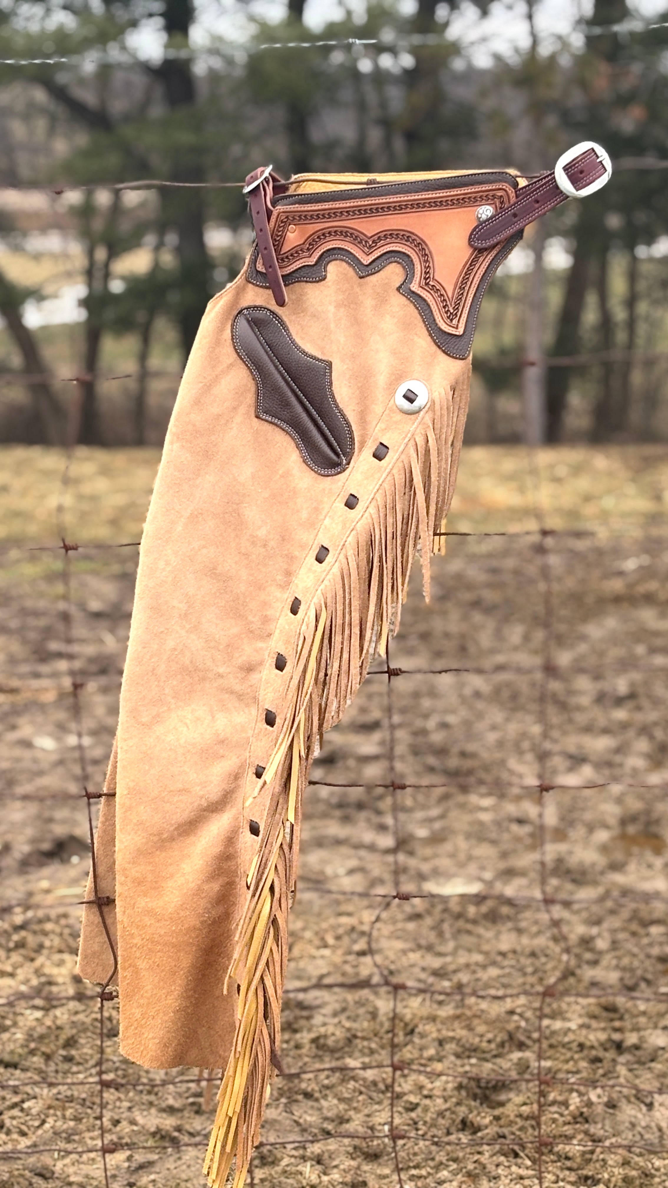 Rockin Buckskin Shotgun Chaps - Henderson's Western Store
