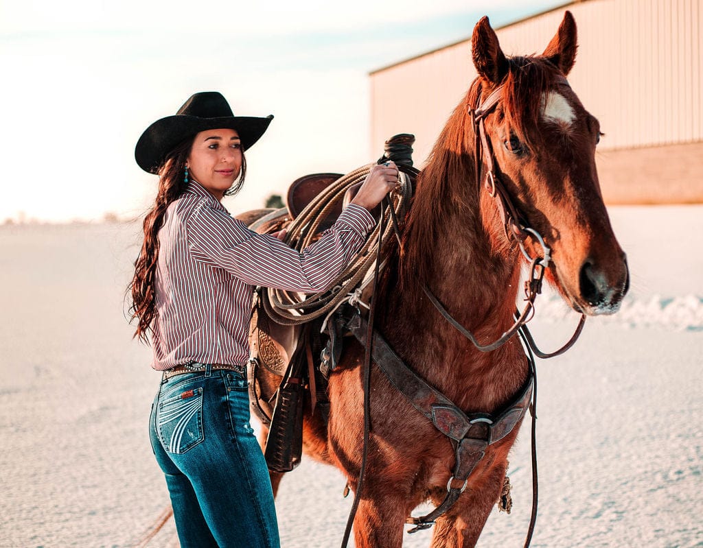 Ladies Striped Cinch ~ Red - Henderson's Western Store