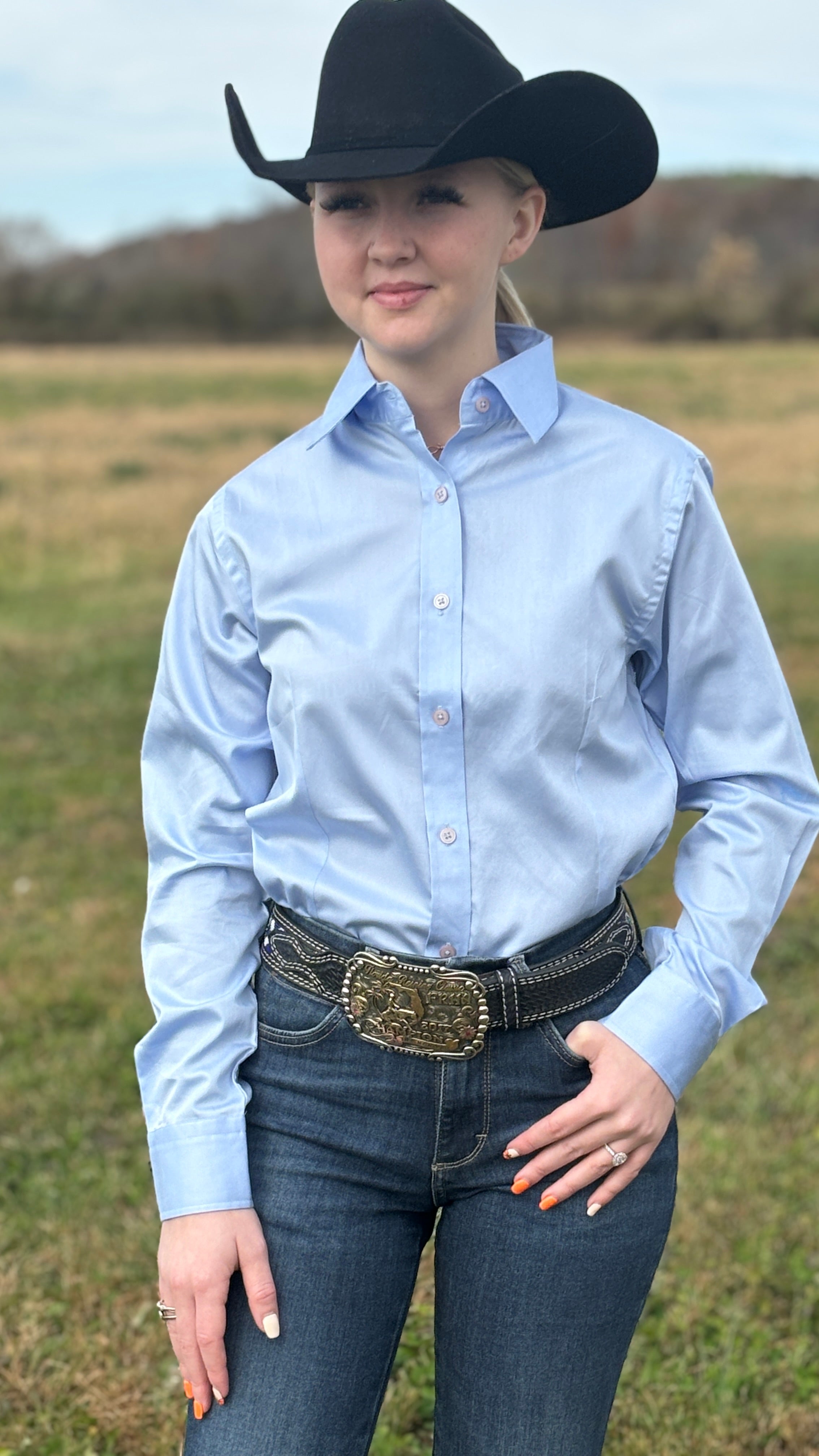 RHC Solid Button Down ~ Periwinkle - Henderson's Western Store