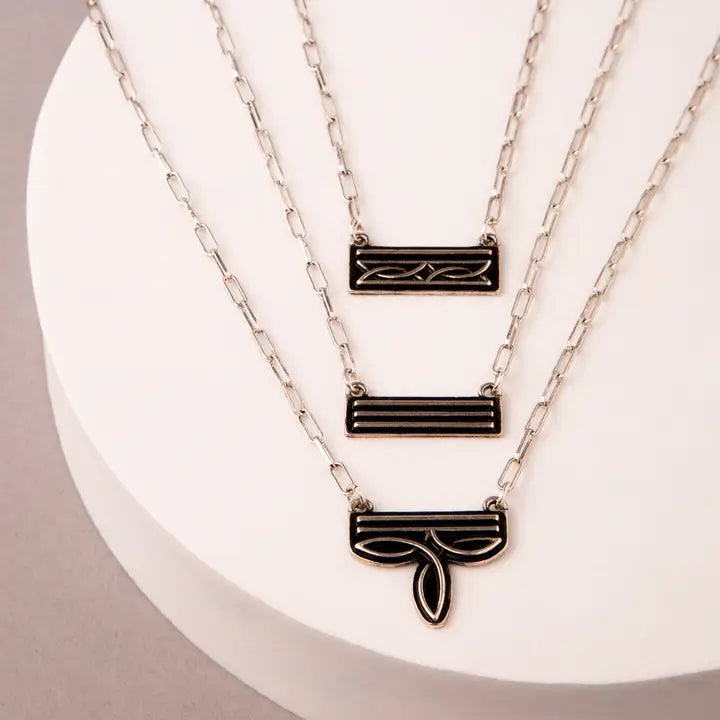 3pc Western Boot Stitch Pendant Necklace Set - Henderson's Western Store