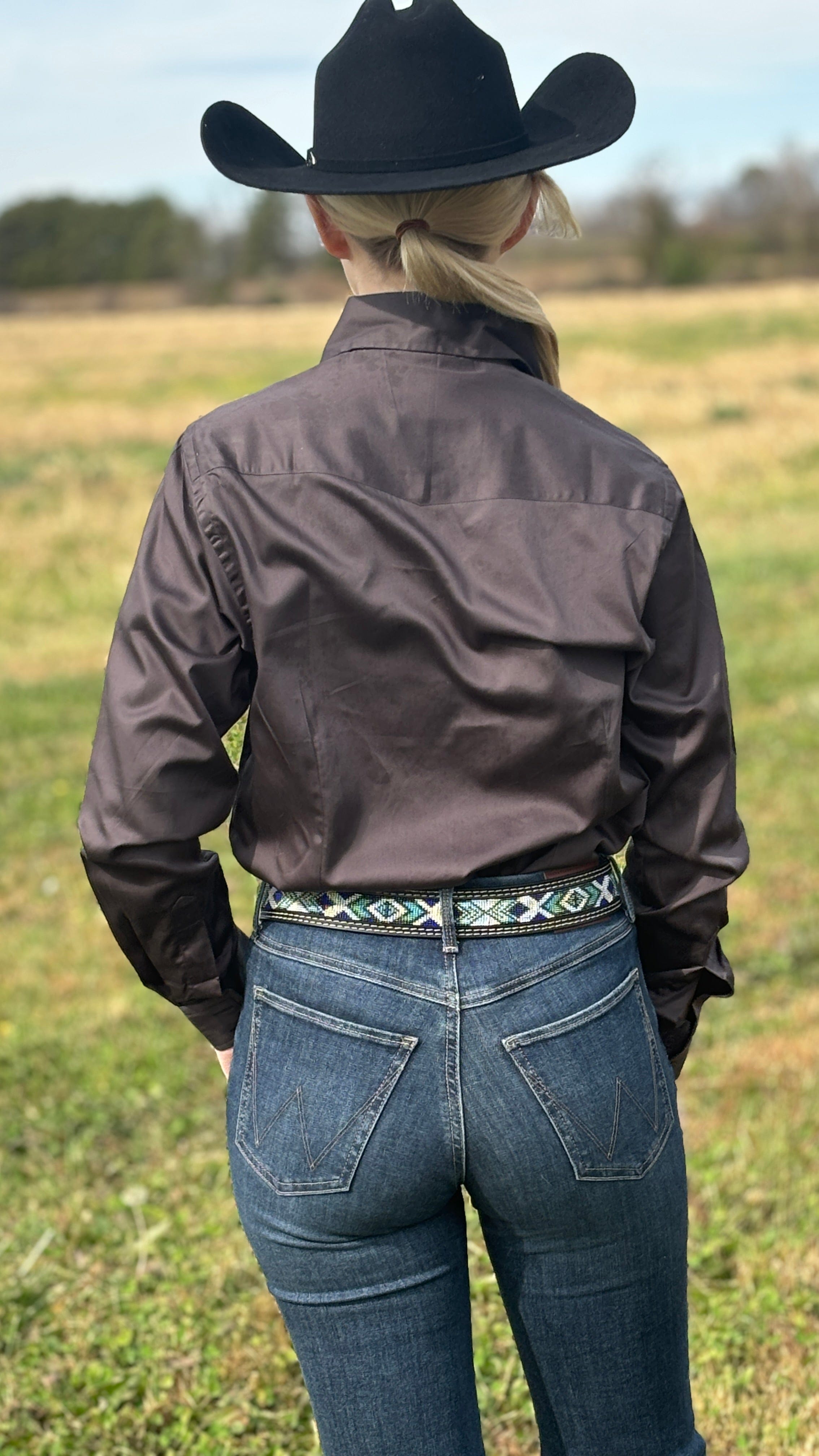 RHC Solid Button Down ~ Charcoal - Henderson's Western Store