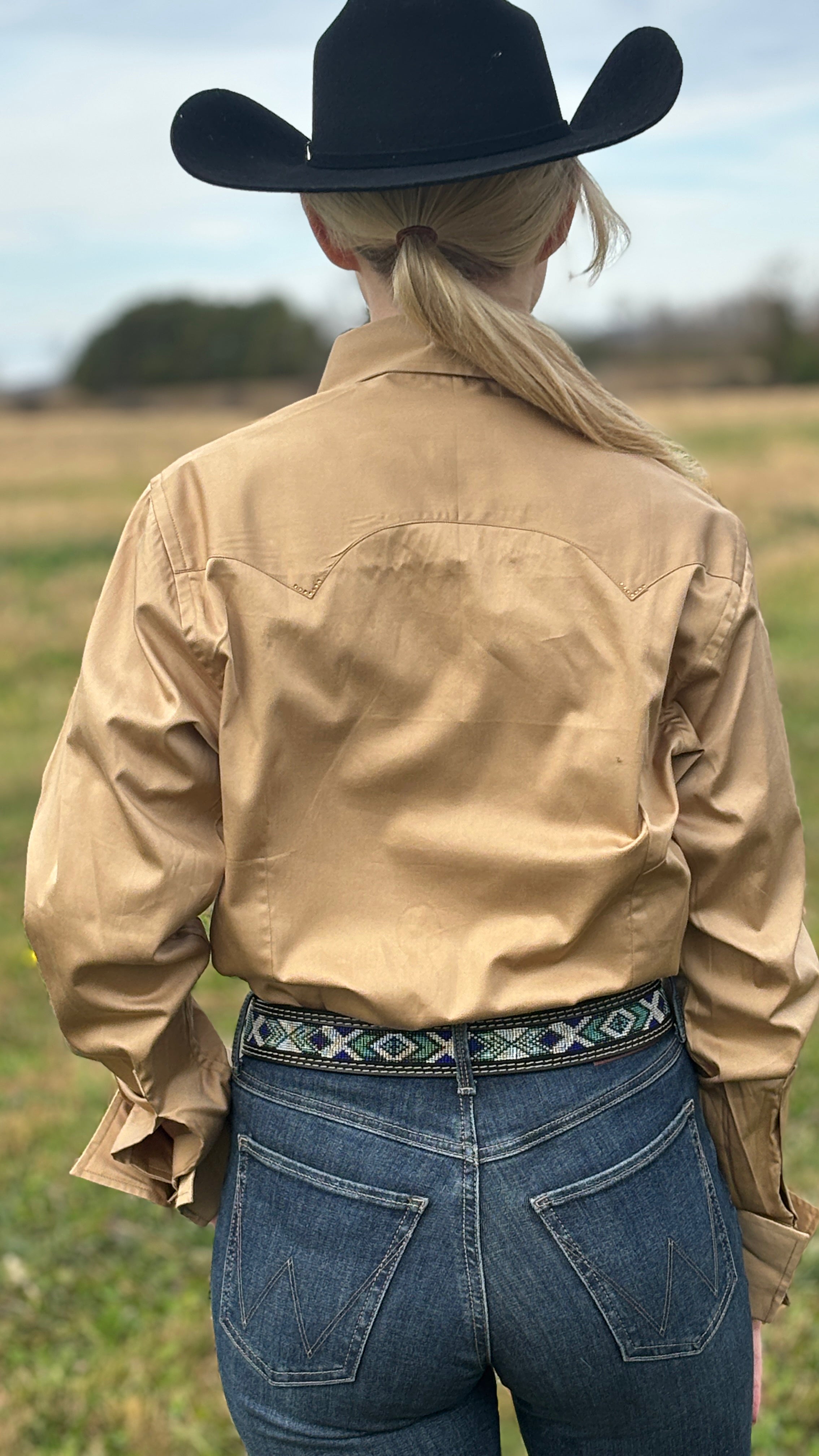 Sateen Solid Shirts ~ Tan - Henderson's Western Store