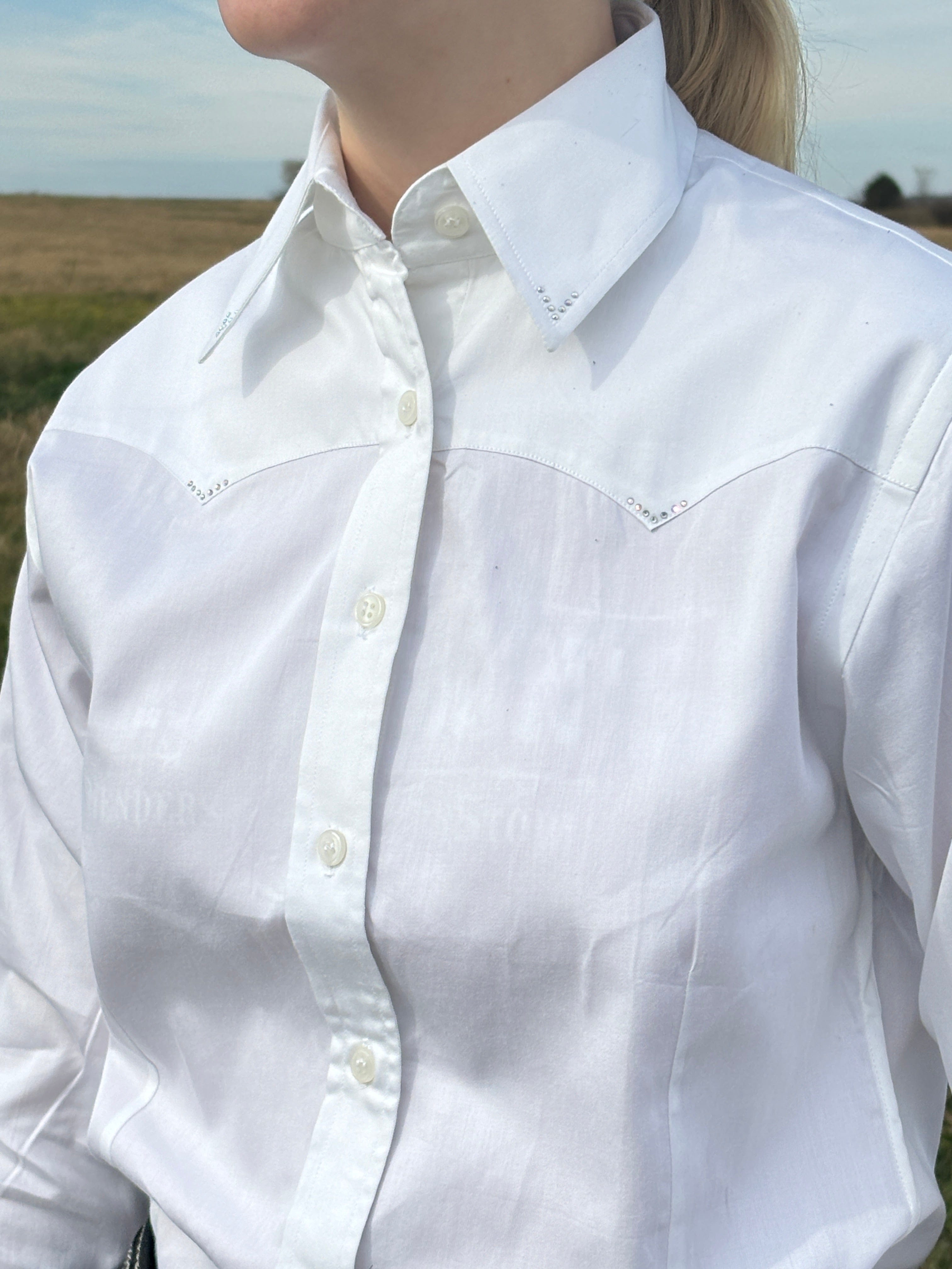 Sateen Solid Shirts ~ White - Henderson's Western Store