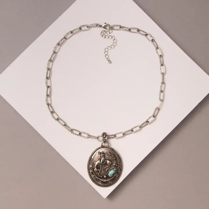 Western Oval Stone Rodeo Necklace - Henderson's Western Store