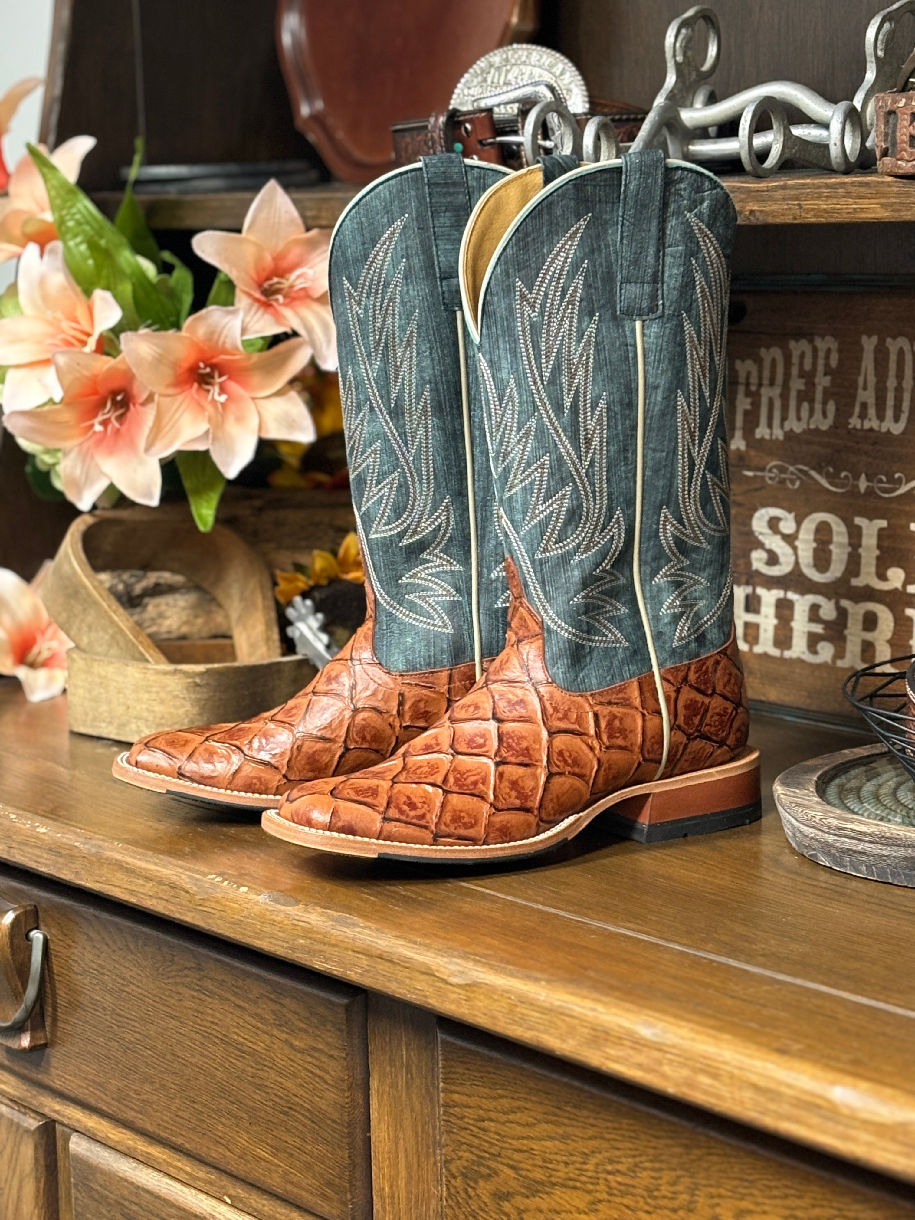 Cognac Filet Fo Fish Boots from Horse Power - Henderson's Western Store