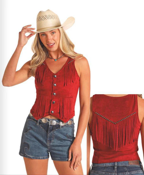 Studded Microsuede Vest by Rock & Roll - Henderson's Western Store