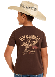Boy's Graphic Tee by Rock & Roll ~ Brown - Henderson's Western Store