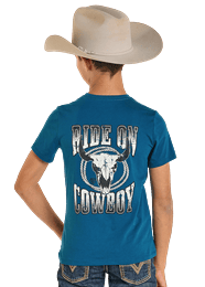 Boy's Longhorn Skull Tee by Rock & Roll - Henderson's Western Store