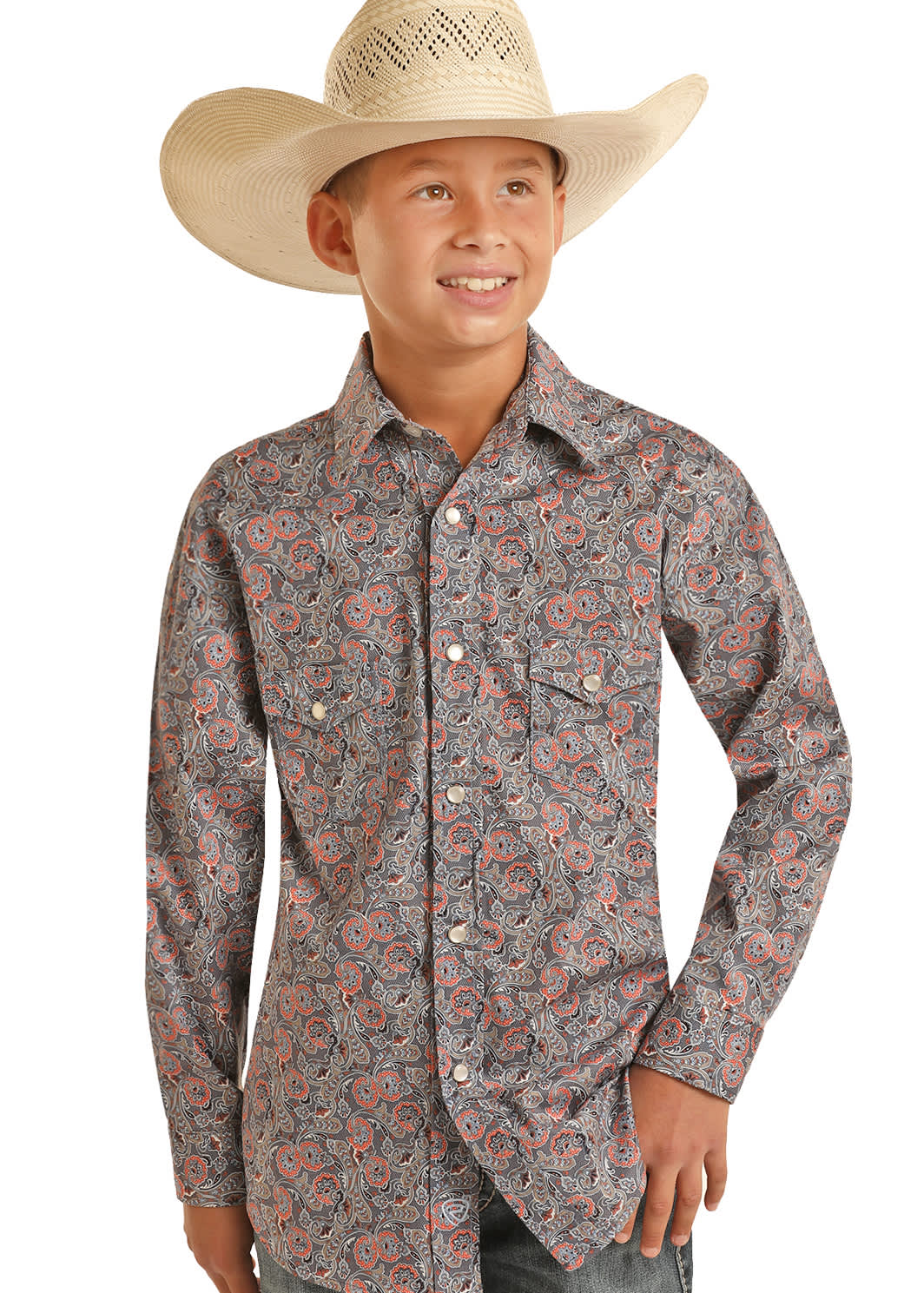 Boy's Paisley Print by Rock & Roll ~ Orange - Henderson's Western Store
