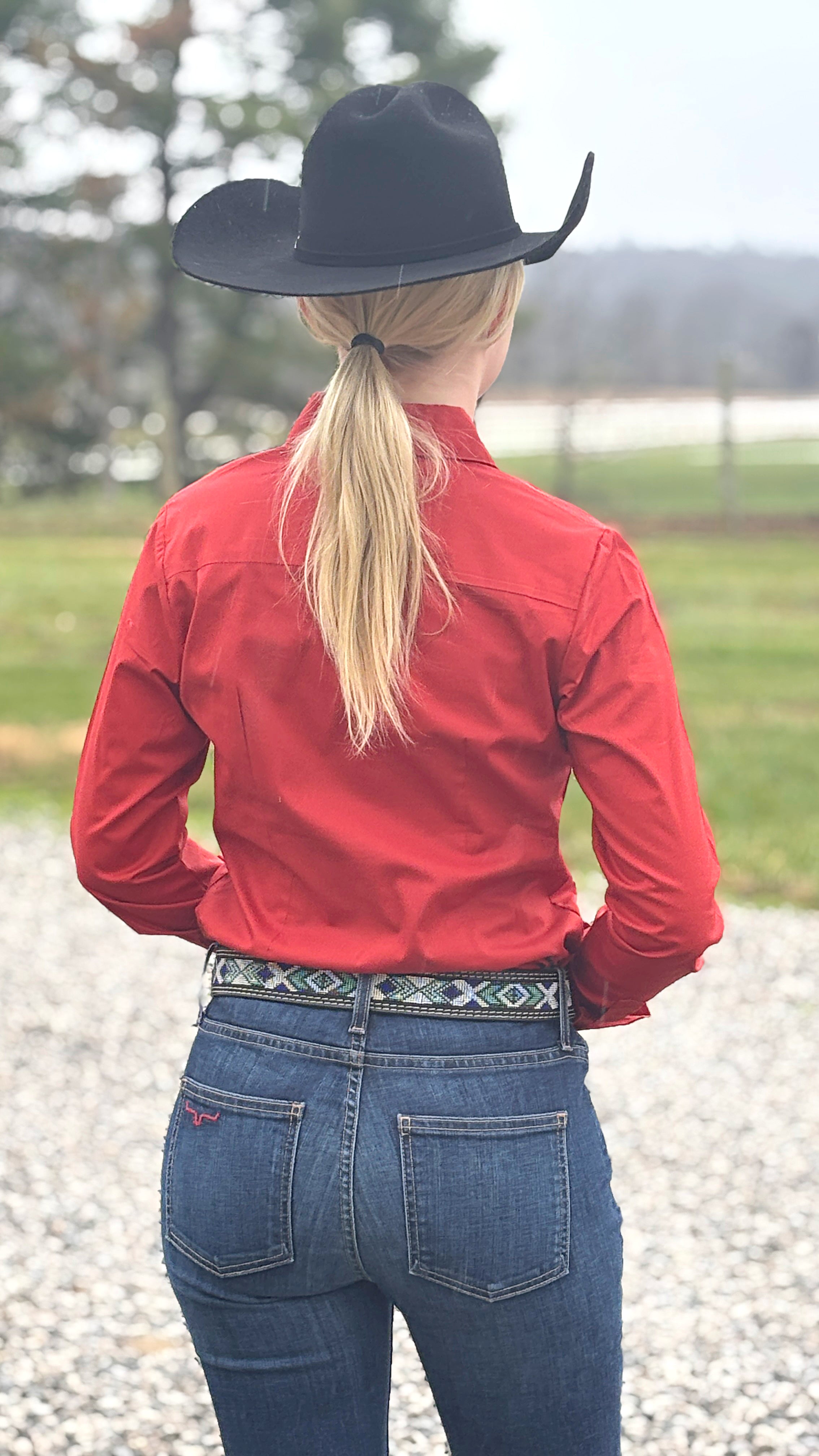 Solid Button Down Shirts ~ Rust - Henderson's Western Store