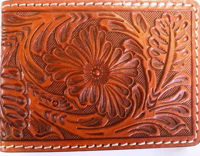 Floral Leather Money Clip - Henderson's Western Store