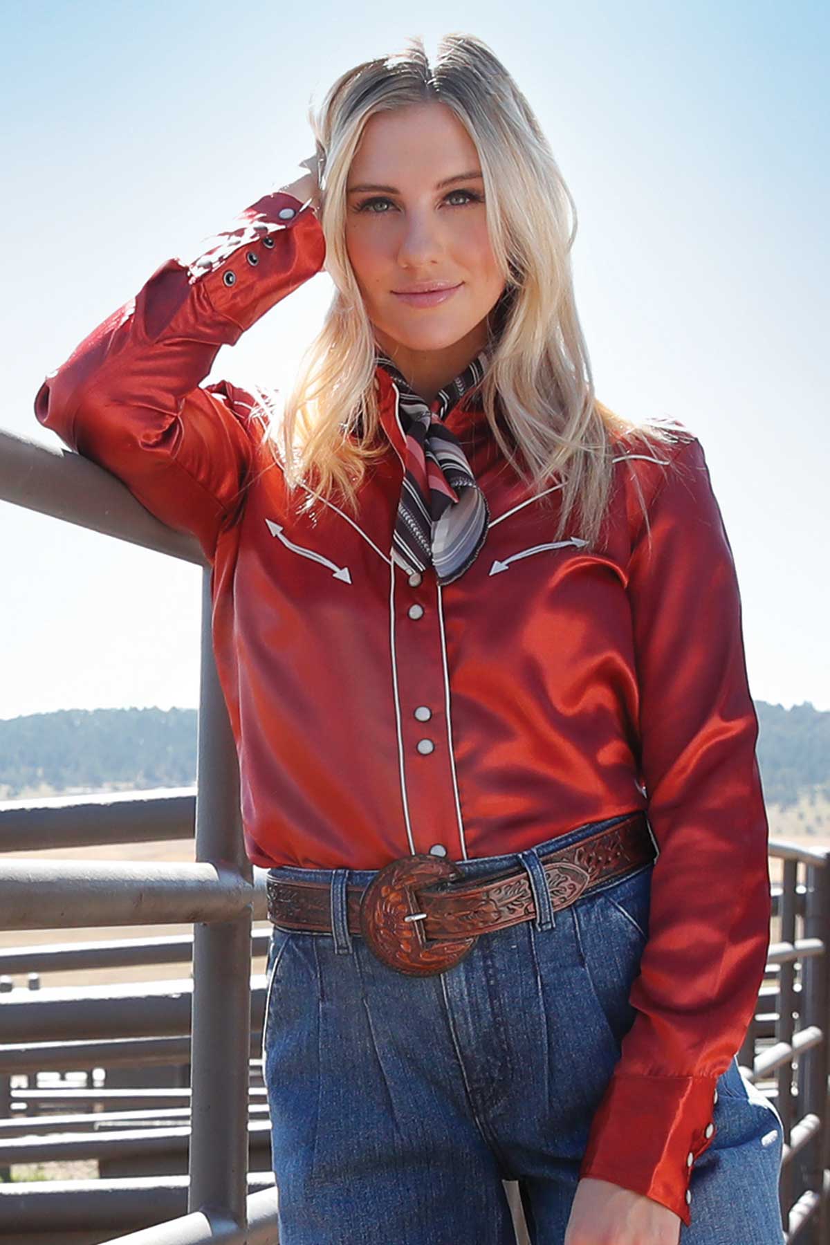 Retro Western Satin Shirt by Cruel Girl - Henderson's Western Store