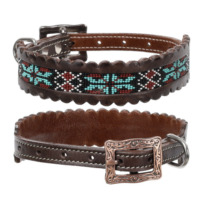 Dog Collar ~ Aztec Flame Beaded - Henderson's Western Store