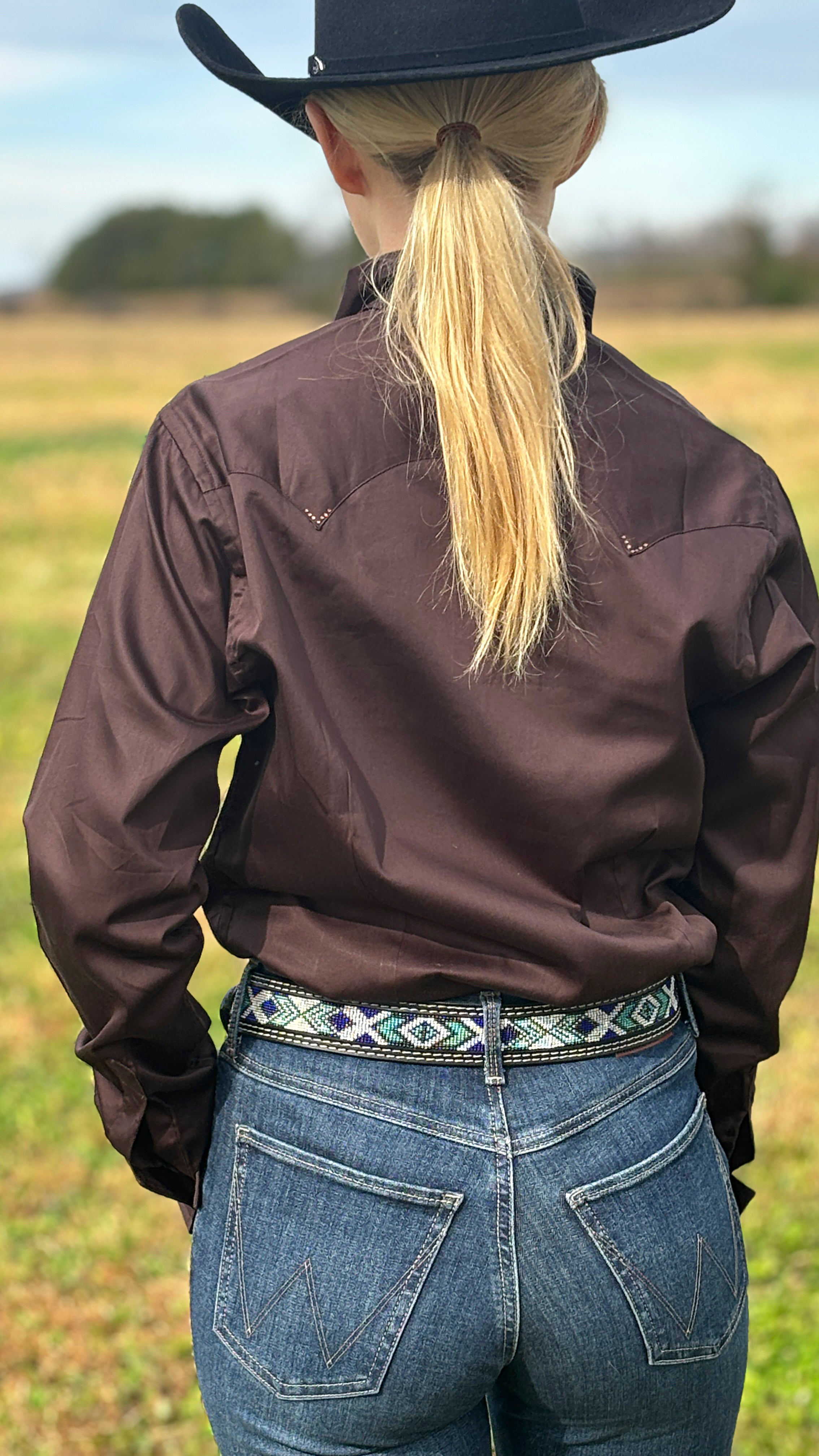 Sateen Solid Shirts ~ Chocolate - Henderson's Western Store