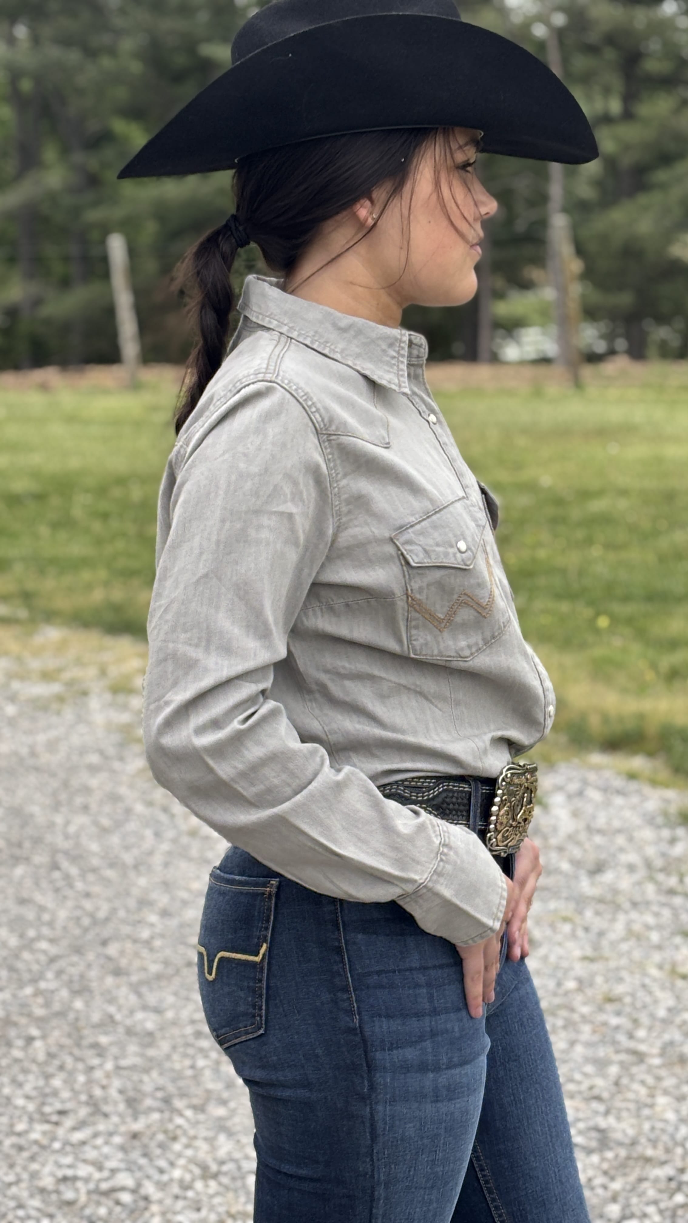Wrangler Western Snap Work Denim Shirt - Henderson's Western Store