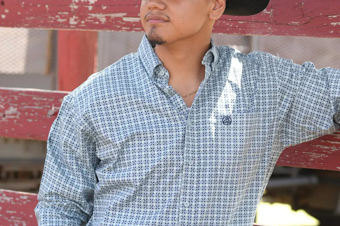 CueroLine Classic Western Shirt ~ Blue - Henderson's Western Store