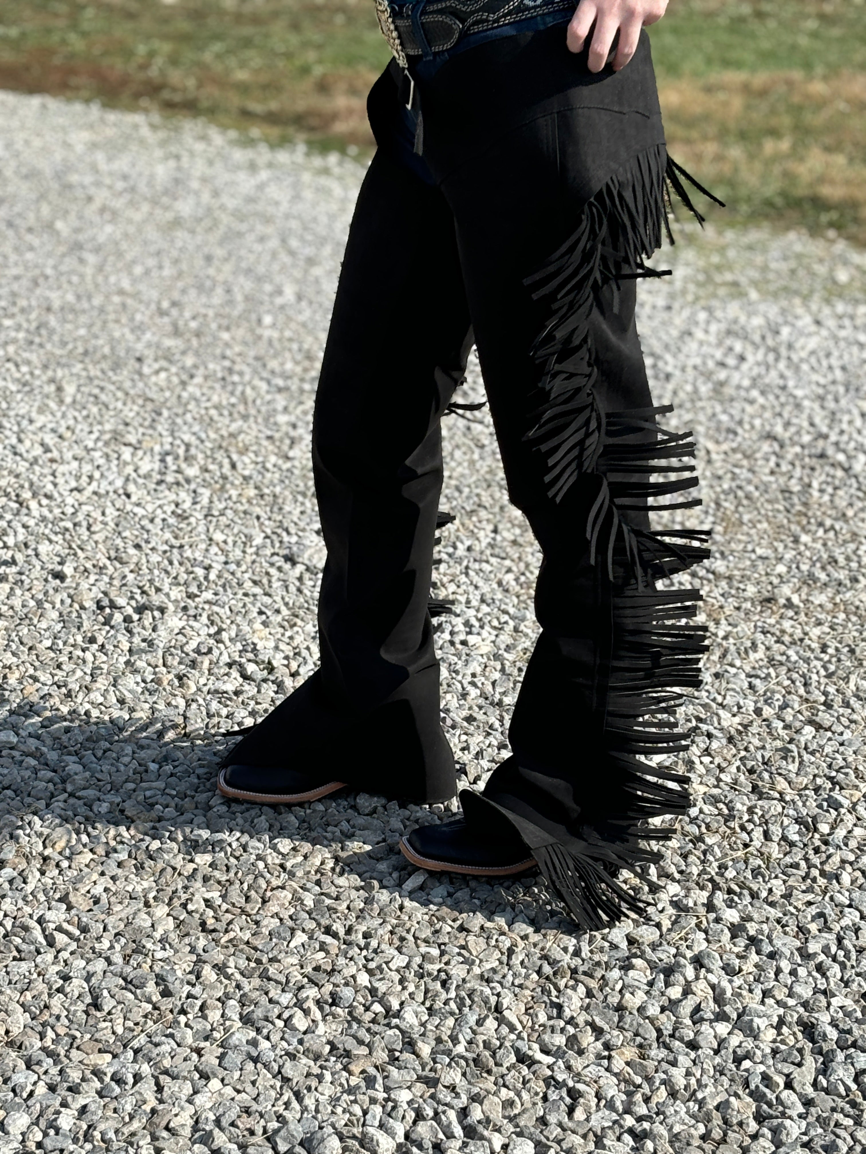 Synthetic Equitation Chaps ~ Black - Henderson's Western Store