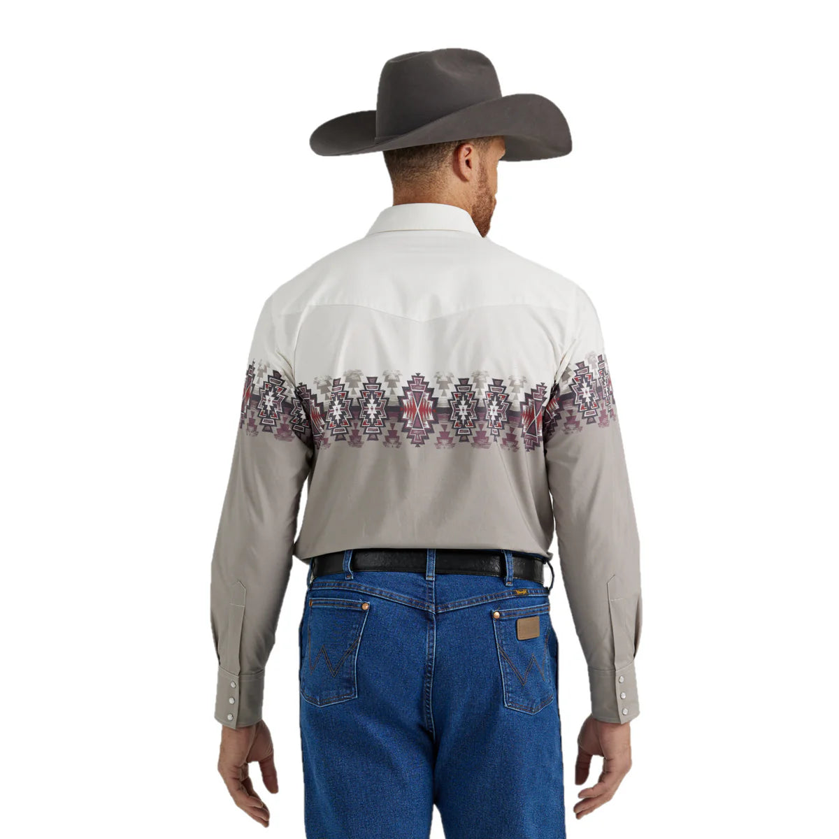 Checotah Western Shirt by Wrangler ~ Gray - Henderson's Western Store