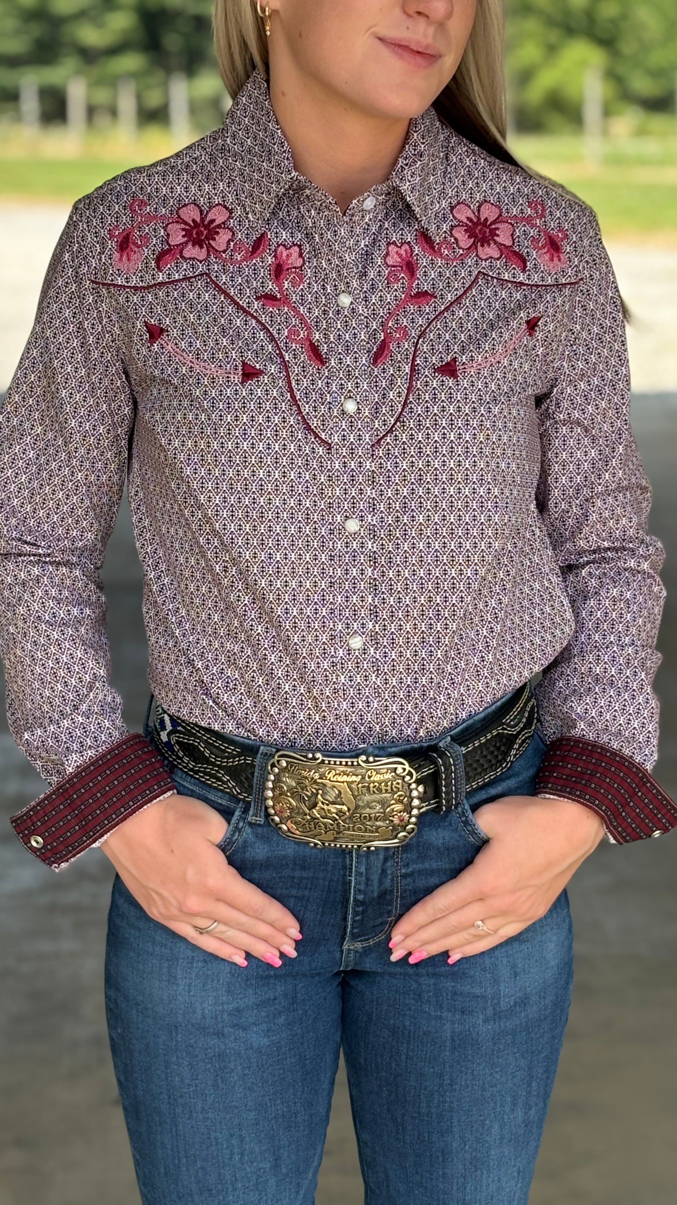 Ladies Rough Stock ~ Maroon - Henderson's Western Store