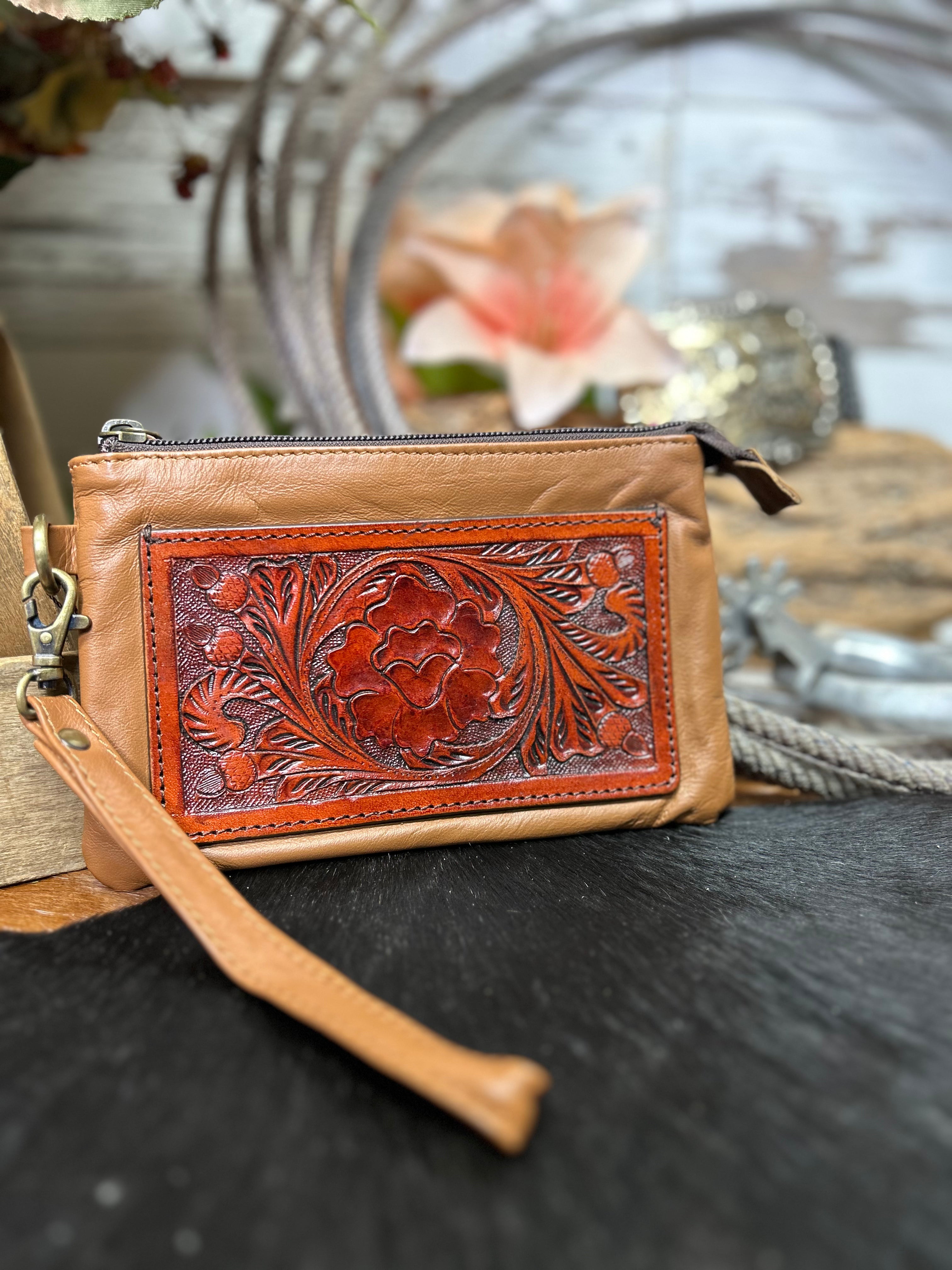 Genuine Leather Clutch Wristlet - Henderson's Western Store