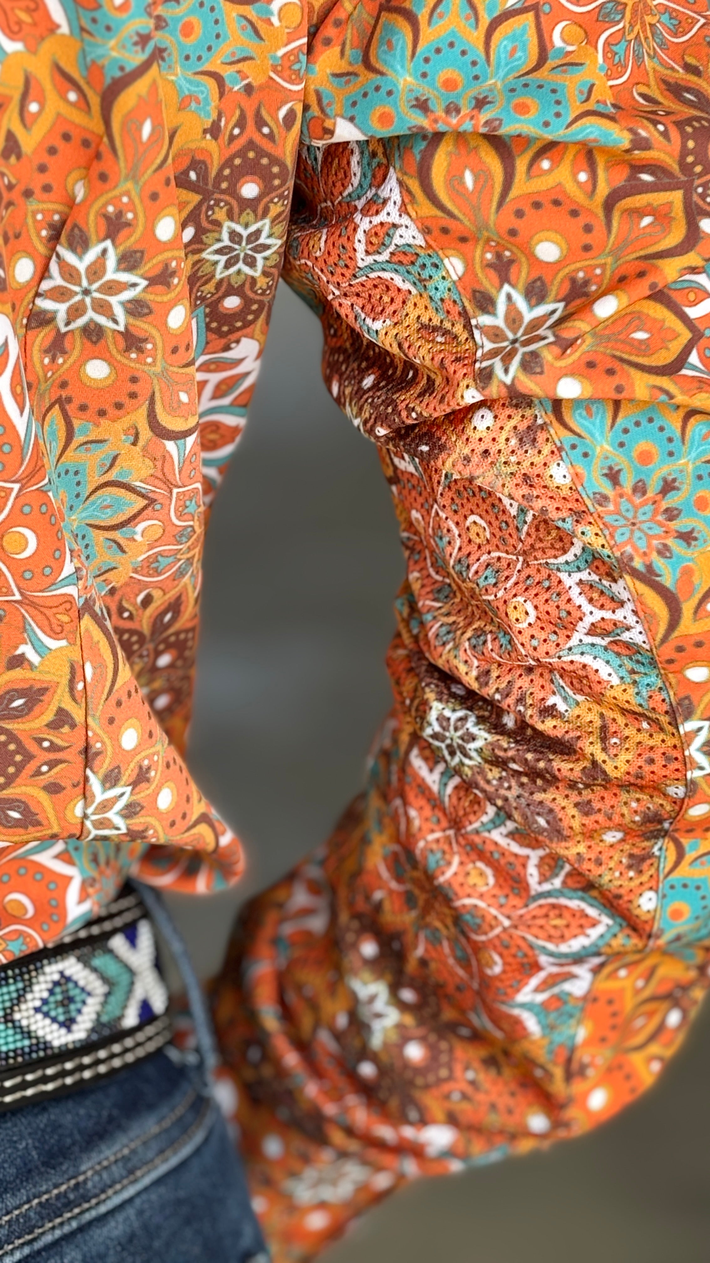 RHC Easy Care W/Mesh Yoke Show Shirt ~ Orange - Henderson's Western Store